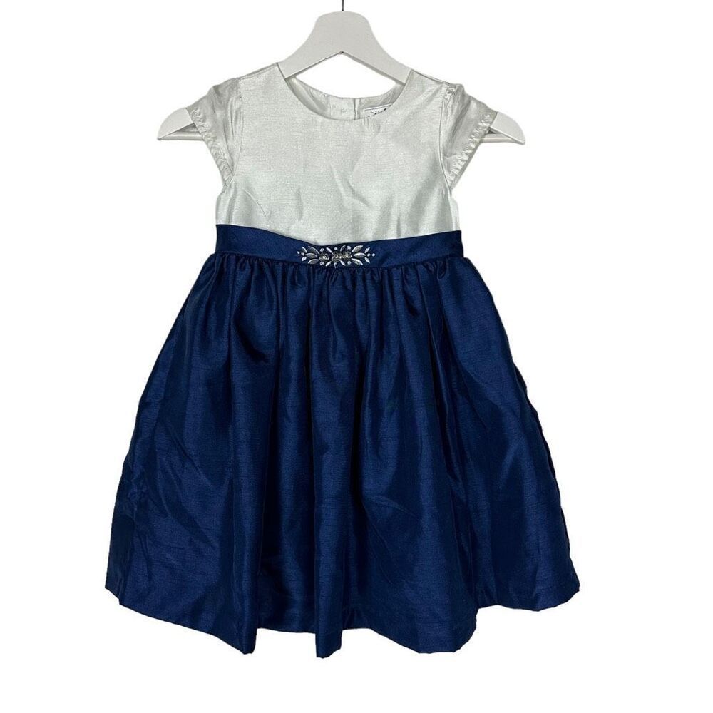Gymboree Blue Ivory Occasion Dress 5T Holiday Pageant Wedding Formal